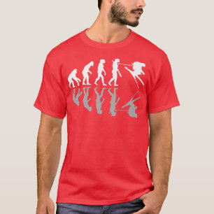 Funny Human Evolution Skiing Humour Ski Snowboard T-Shirt