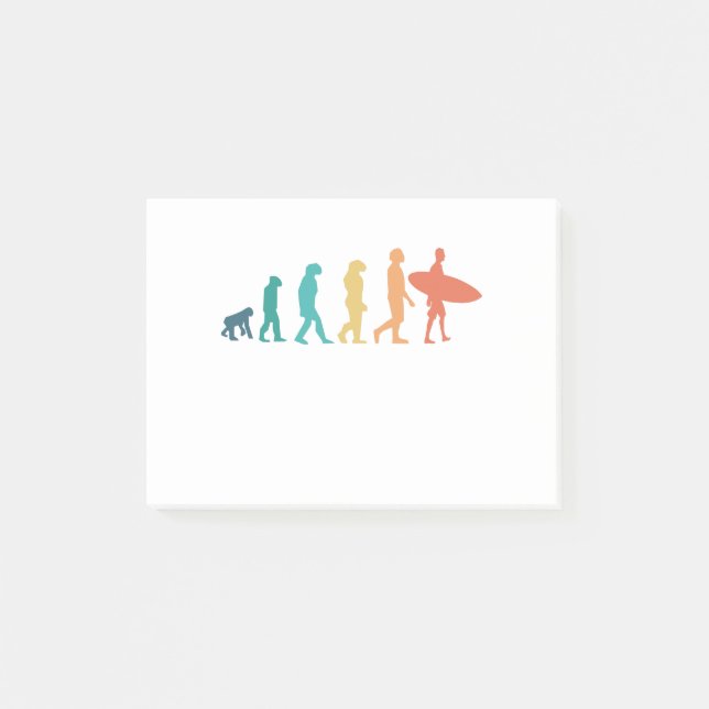 Funny Human Evolution Surfing Gift for Surfers Post-it Notes (Front)