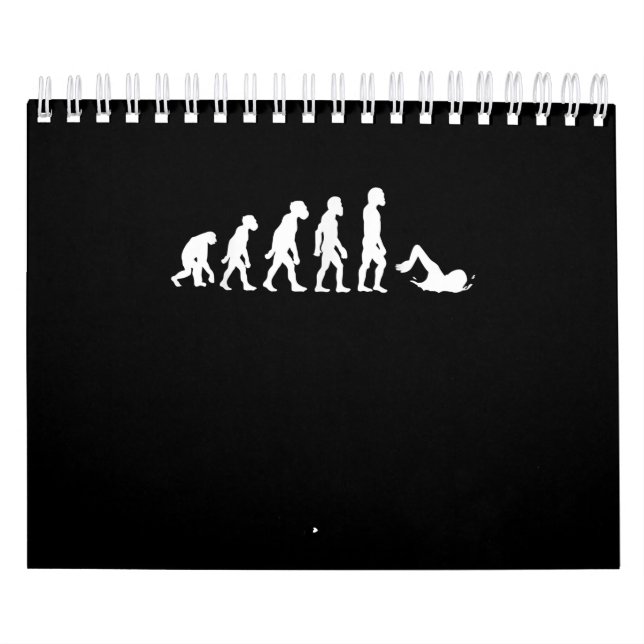 Funny Human Swimming Evolution Swimmer Swim Calendar (Cover)