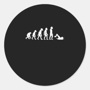 Funny Human Swimming Evolution Swimmer Swim Classic Round Sticker