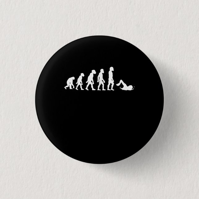 Funny Human Swimming Evolution Swimmer Swim Design 1 Inch Round Button (Front)