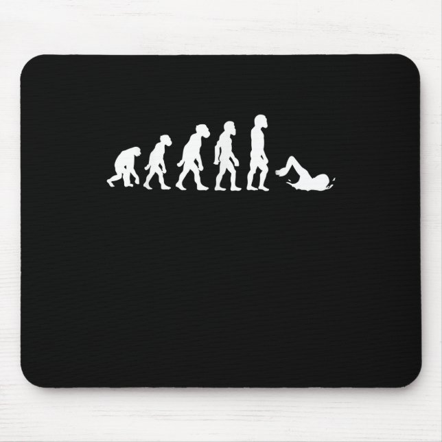 Funny Human Swimming Evolution Swimmer Swim Design Mouse Pad (Front)