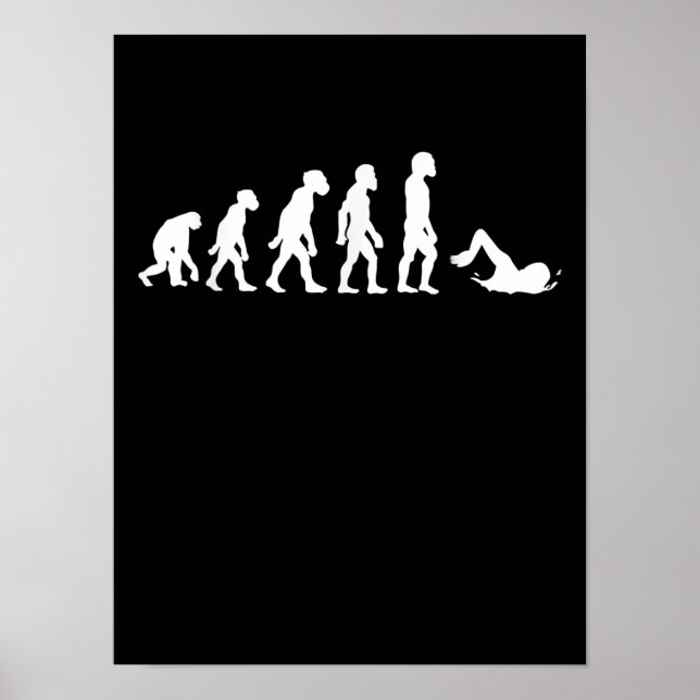 Funny Human Swimming Evolution Swimmer Swim Design Poster (Front)