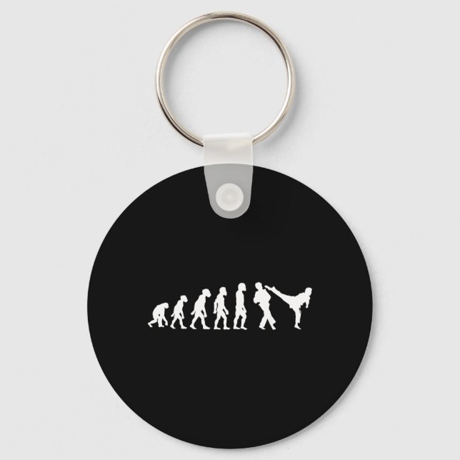 Funny Human Taekwondo Fighter Evolution Korean Keychain (Front)