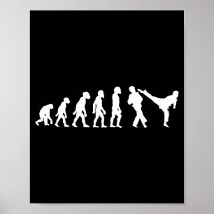 Funny Human Taekwondo Fighter Evolution Korean Poster