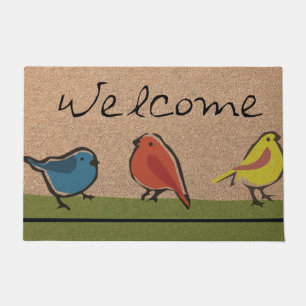 Funny Hummingbird Birds Welcome Mat,Birds Love Mat