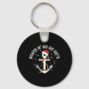 Funny Humor Boats N Ho Ho Hos Christmas Pajama Xma Keychain