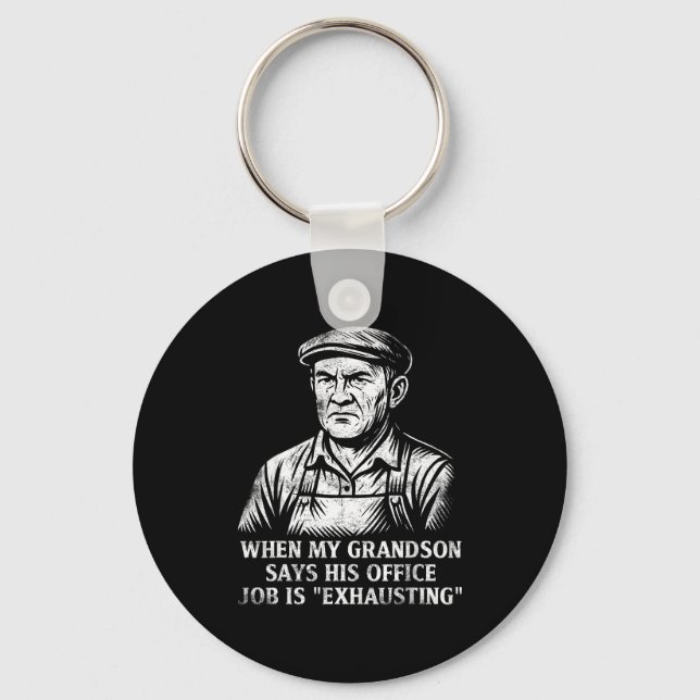Funny Humor Grandpa Gift Father's Day Grandfather  Keychain (Front)