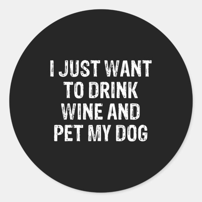 Funny Humor Puppy Lover Cute Fun Animals And Sarca Classic Round Sticker (Front)