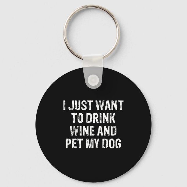Funny Humor Puppy Lover Cute Fun Animals And Sarca Keychain (Front)
