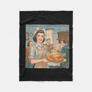 Funny Humor Retro Thanksgiving Family Dysfunction  Fleece Blanket