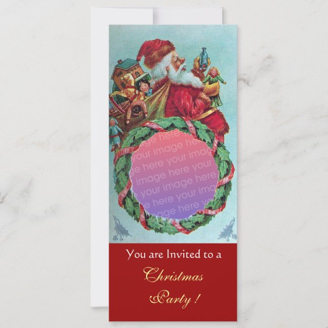 FUNNY, HUMOROUS SANTA CLAUS VINTAGE Photo Template (Front)