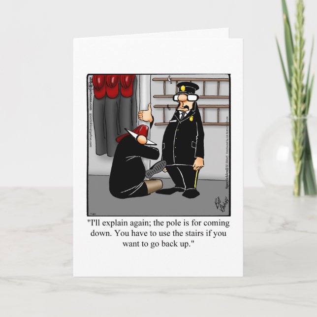 Funny Humour de pompiers Accueil Carte de voeux (Devant)