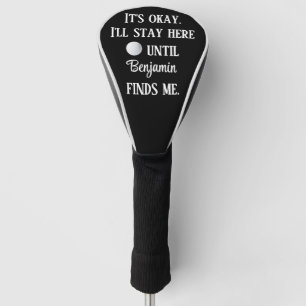 Funny Humour Golf Ball Bold Black White Typography Head Cover