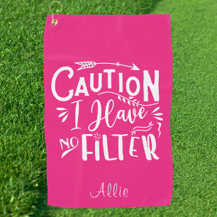 Funny Humour Pink and White Women's  Golf Towel