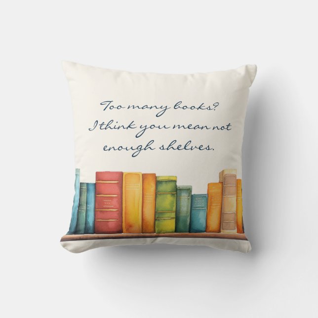 Funny Humour Reading Book Throw Pillow (Front)
