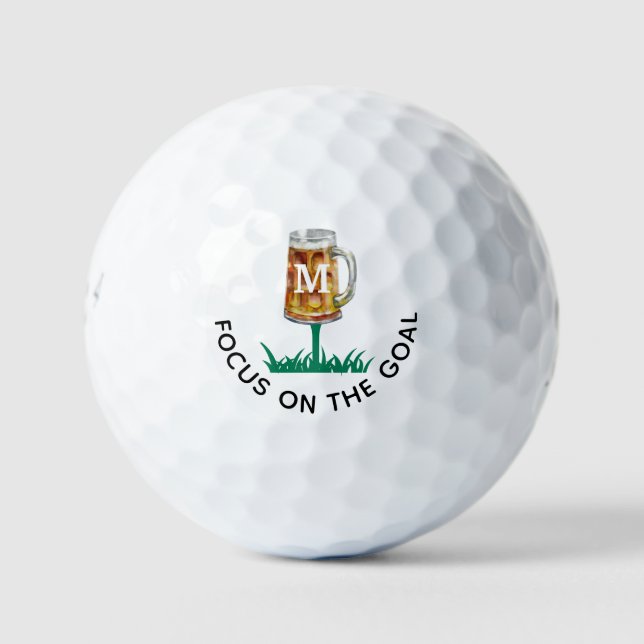 Funny Humourous 19th Tee Personalize Monogram Golf Balls (Front)