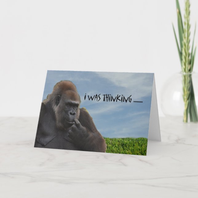 Funny Humourous Ape Gorilla Getting Old Card (Front)