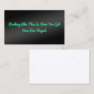 Funny Humourous Bad Parking Calling Card