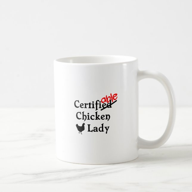 Funny Humourous Certifiable Crazy Chicken Lady Gif Coffee Mug (Right)