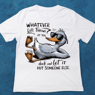 Funny Humourous Duck In Glasses T-Shirt