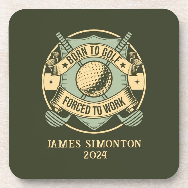 Funny Humourous Golf Quote Custom Vintage Coaster (Front)