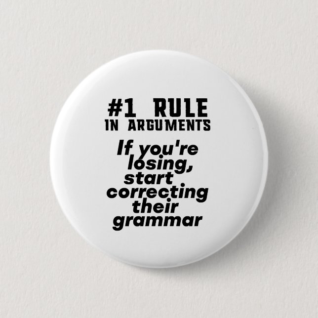 Funny Humourous Grammar Quote English Teacher 2 Inch Round Button (Front)