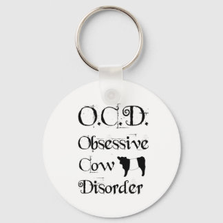 Funny Humourous OCD Obsessive Cow Disorder Belties Keychain