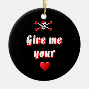 Funny humourous pirate flag ceramic ornament