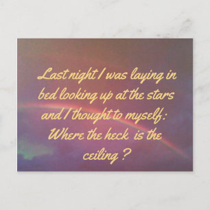 Funny Humourous Quote Against Sky Filled Rainbow Postcard