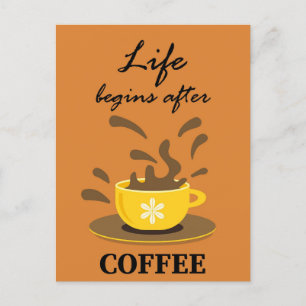 Funny Humourous Retro Coffee Postcard
