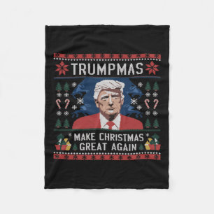 Funny Humourous Trumpmas Make Christmas Great Agai Fleece Blanket