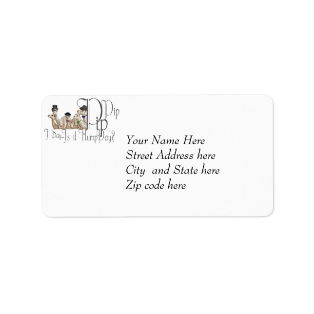 Funny Hump Day Camels  in Monocles Label (Front)