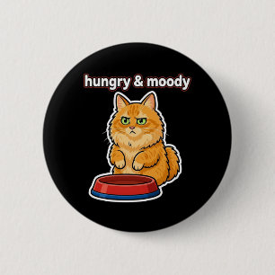 Funny Hungry and Moody Ginger Cat Meme 2 Inch Round Button