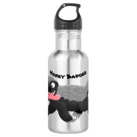 Funny hungry honey badger cartoon illustration
