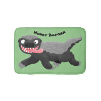 Funny hungry honey badger cartoon illustration