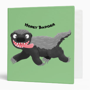 Funny hungry honey badger cartoon illustration binder