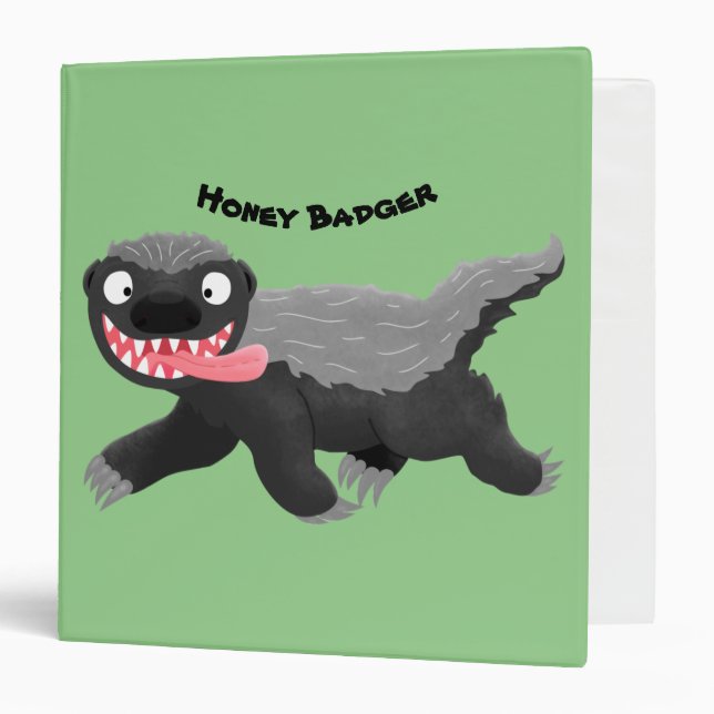 Funny hungry honey badger cartoon illustration binder (Front/Inside)