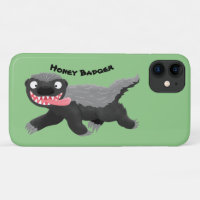 Funny hungry honey badger cartoon illustration