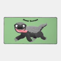 Funny hungry honey badger cartoon illustration