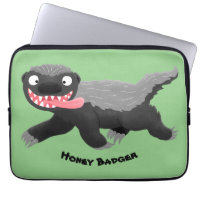 Funny hungry honey badger cartoon illustration