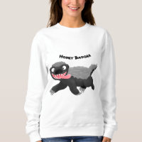 Funny hungry honey badger cartoon illustration