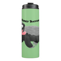 Funny hungry honey badger cartoon illustration