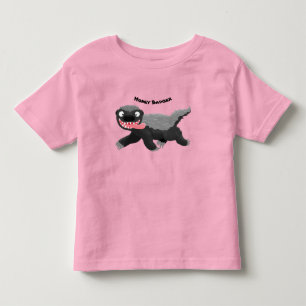 Funny hungry honey badger cartoon illustration toddler t-shirt
