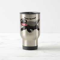 Funny hungry honey badger cartoon illustration