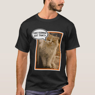 Funny Hungry Kitty Cat Artistic T-Shirt
