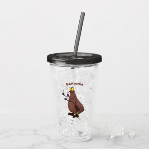 Funny hungry ugly flea cartoon acrylic tumbler