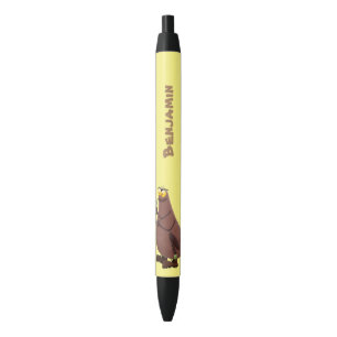 Funny hungry ugly flea cartoon black ink pen