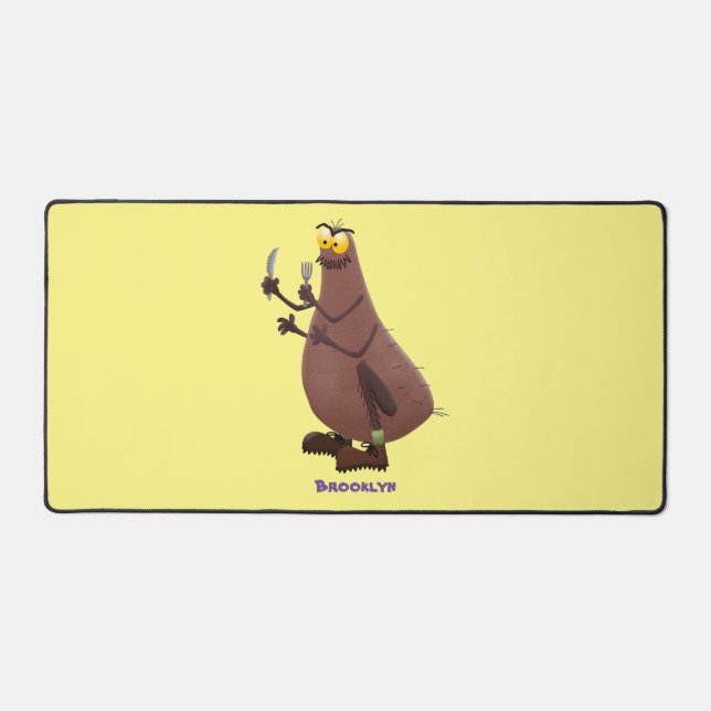 Funny hungry ugly flea cartoon desk mat (Front)