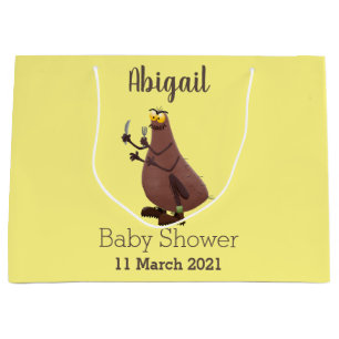 Funny hungry ugly flea cartoon large gift bag